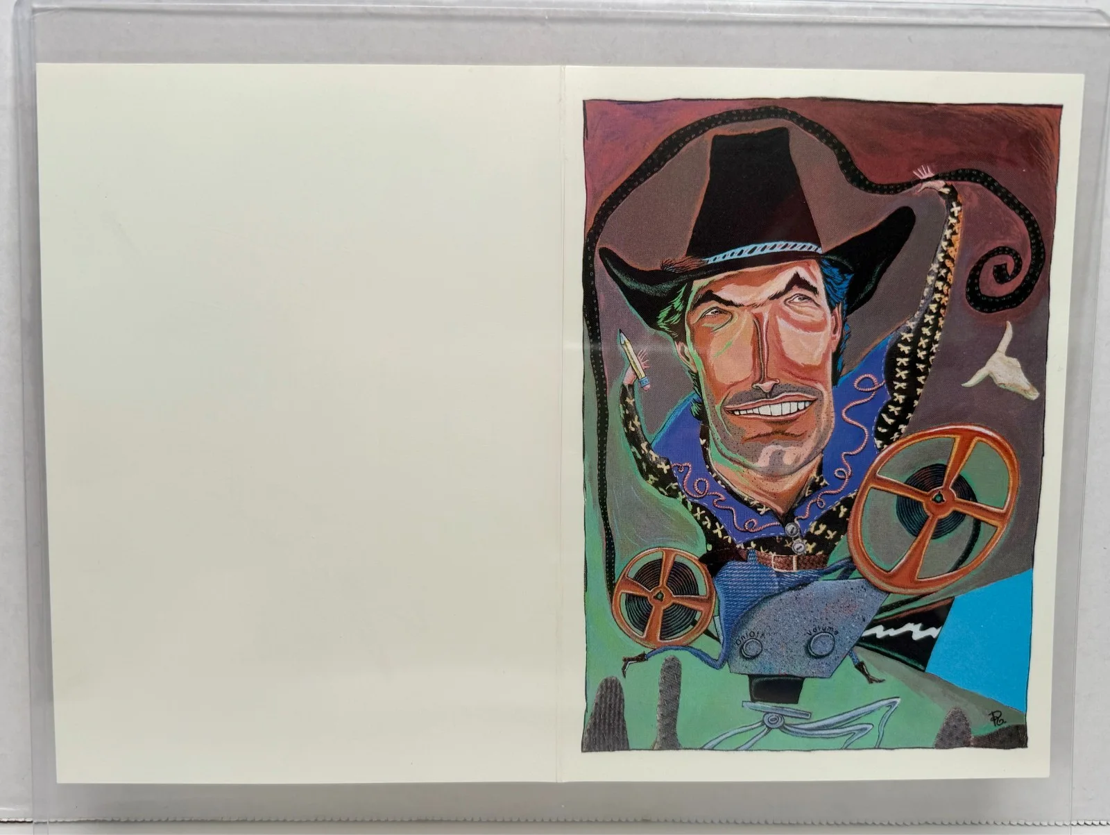 Joe Bob Briggs — Joe Bob Briggs Rare Custom Artwork Christmas Card 1990's - Horror Host Signed, изображение 4