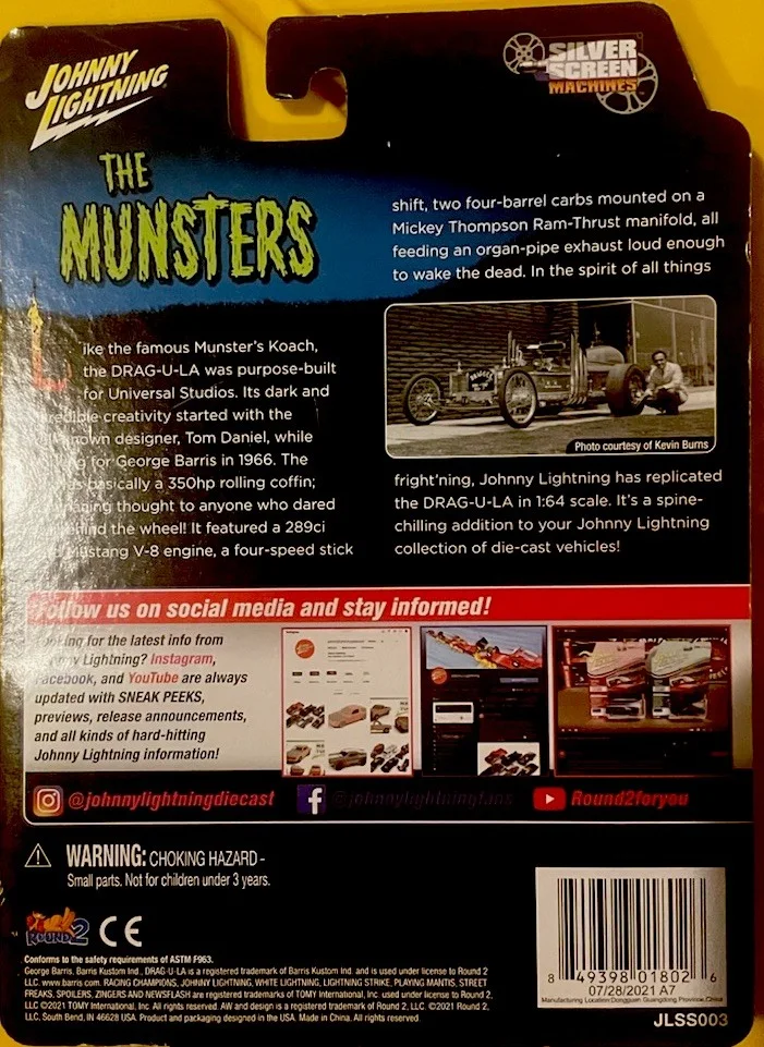 Butch Patrick — “The Munsters” Drag-U-La 1:64 Scale Car Signed By Butch Patrick “Eddie”, image 2