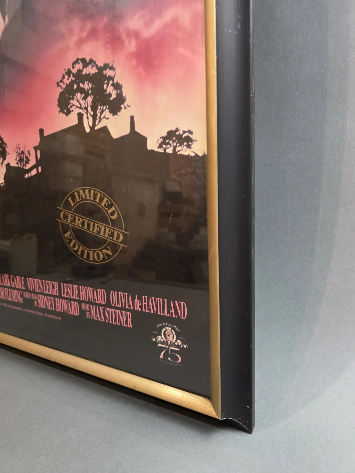 Gone With The Wind 1998 75th Anniv Cerified Limited Edition Poster Framed RARE, image 3