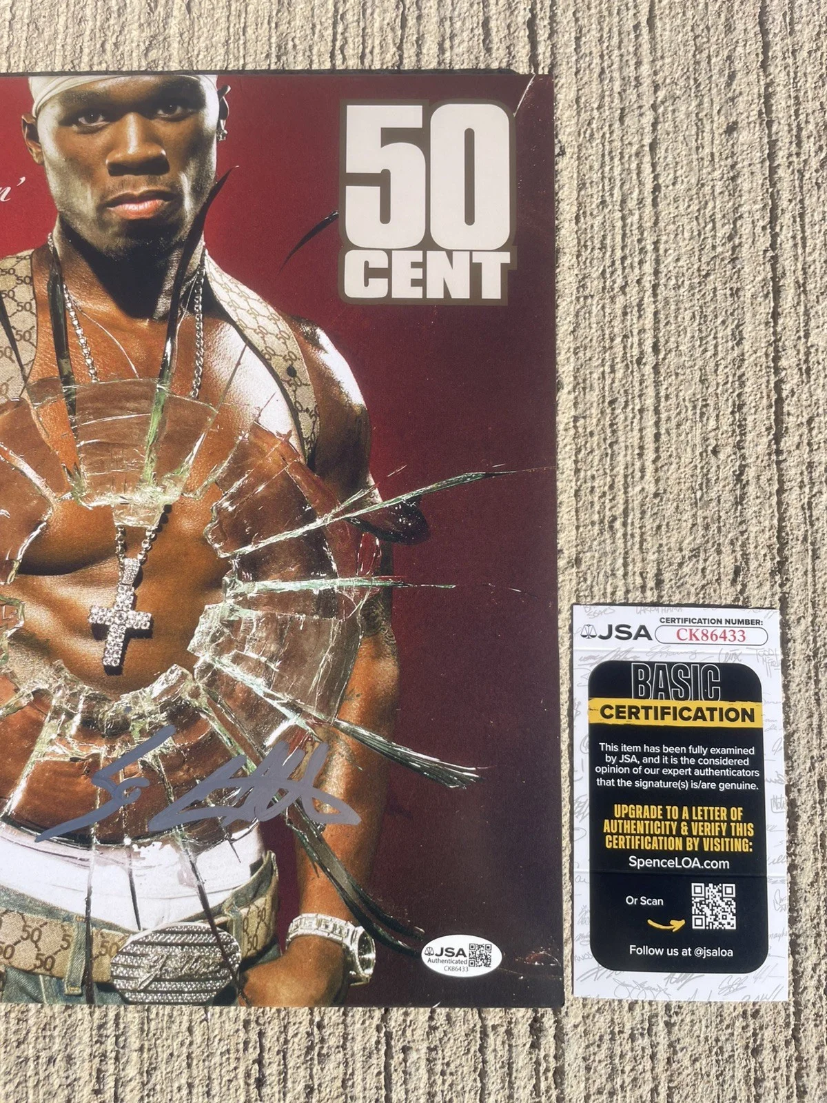 50 Cent Autographed Get Rich Or Die Tryin Album Vinyl JSA Certified, image 2