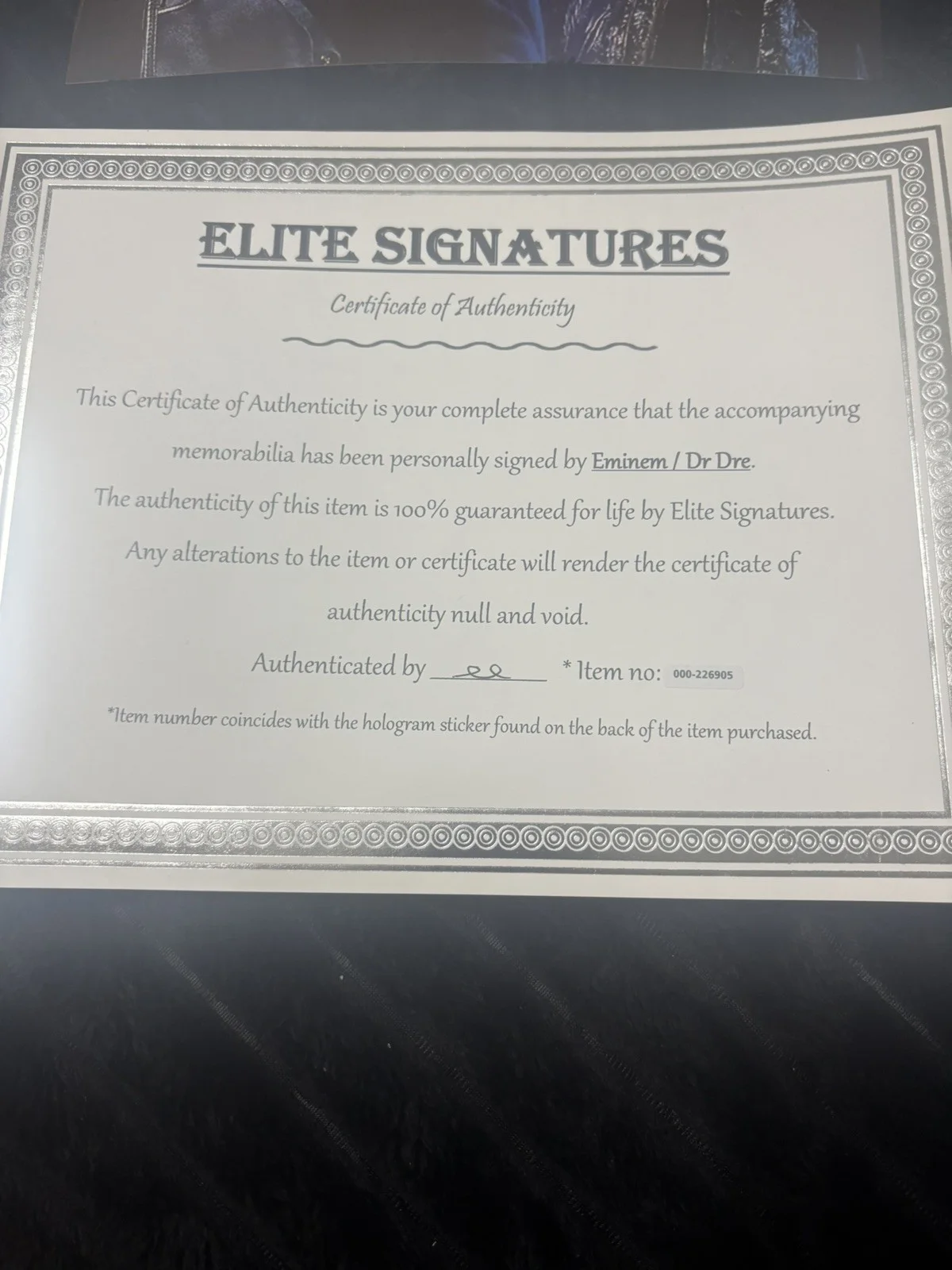 Eminem Dr Dre Signed 8x10 with COA, image 4