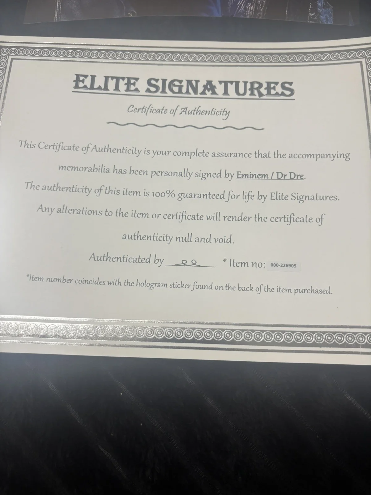 Eminem Dr Dre Signed 8x10 with COA, image 5
