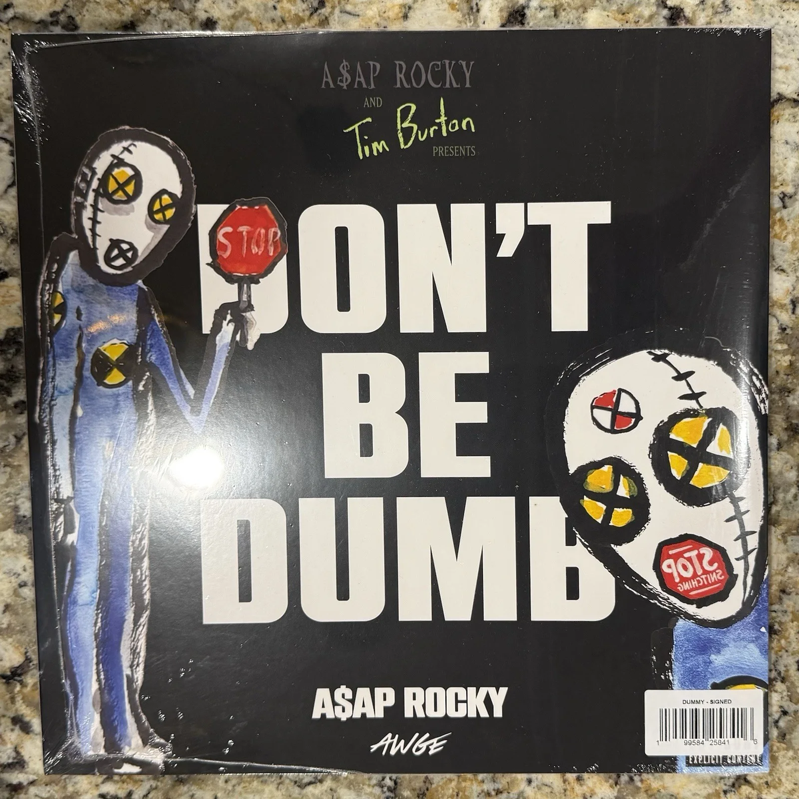 ASAP ROCKY DONT BE DUMB DUMMY 2 DISC VINYL LP SIGNED INSERT IN HAND, image 2