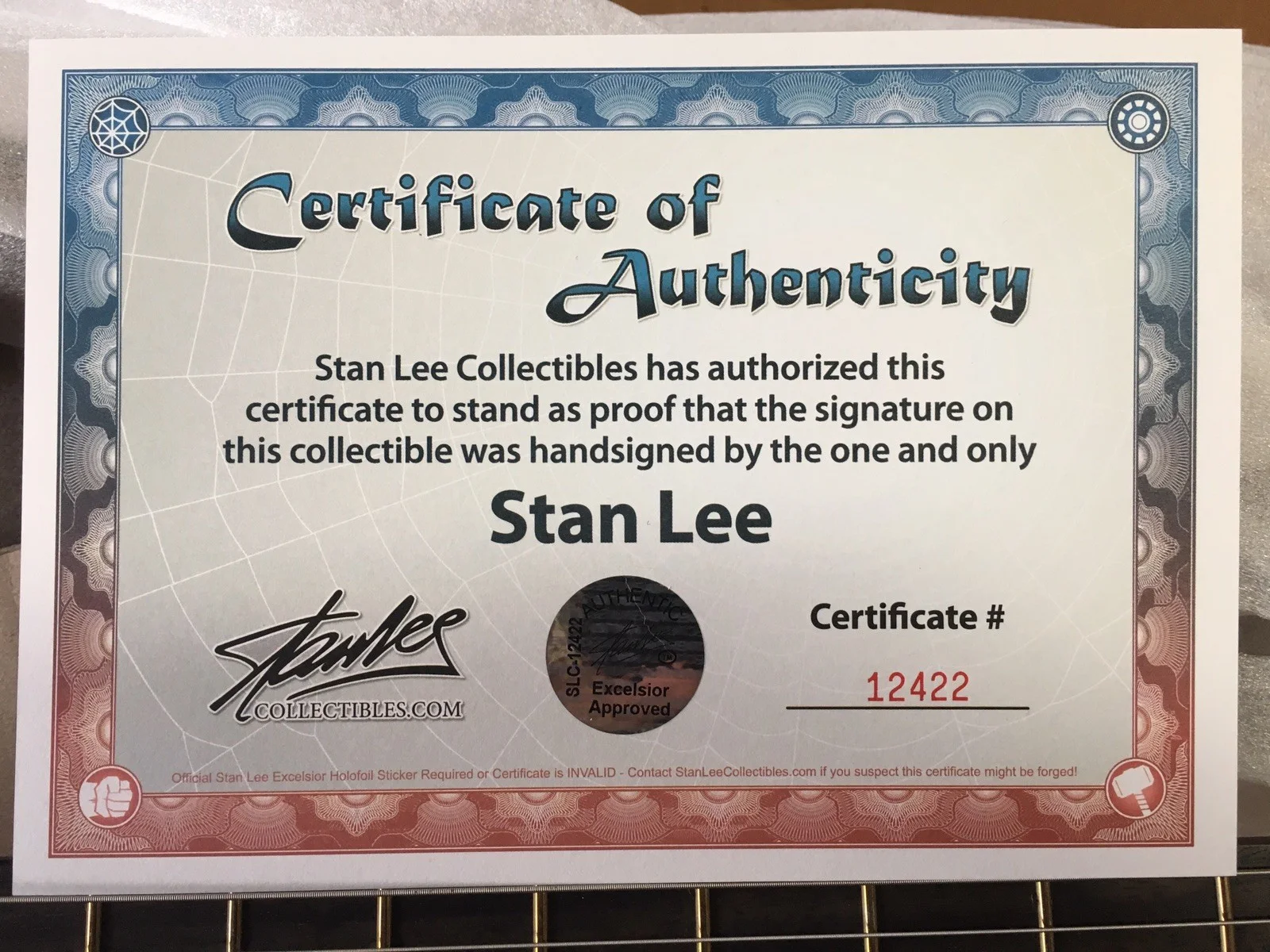 Stan Lee — Peavy Thor Predator Guitar Marvel Series Signed By Stan Lee W/Authentication, image 5