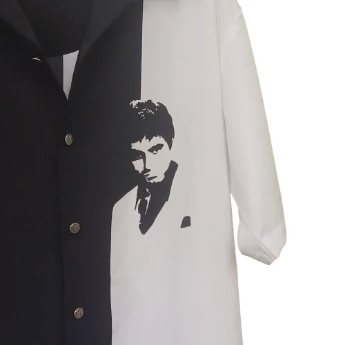 SCARFACE TONY MONTANA 1990S 90S VINTAGE BUTTON UP SHIRT JERSEY TOP MEN'S LARGE, изображение 2