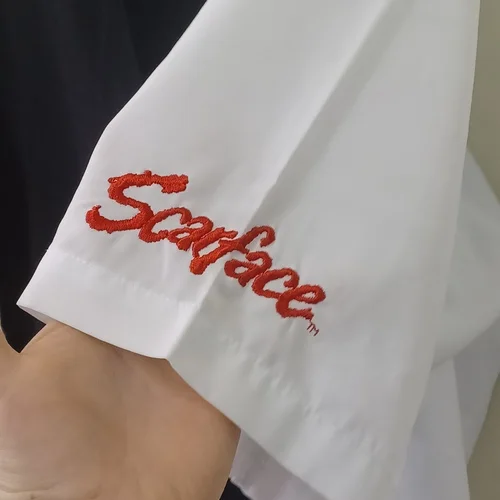 SCARFACE TONY MONTANA 1990S 90S VINTAGE BUTTON UP SHIRT JERSEY TOP MEN'S LARGE, изображение 4