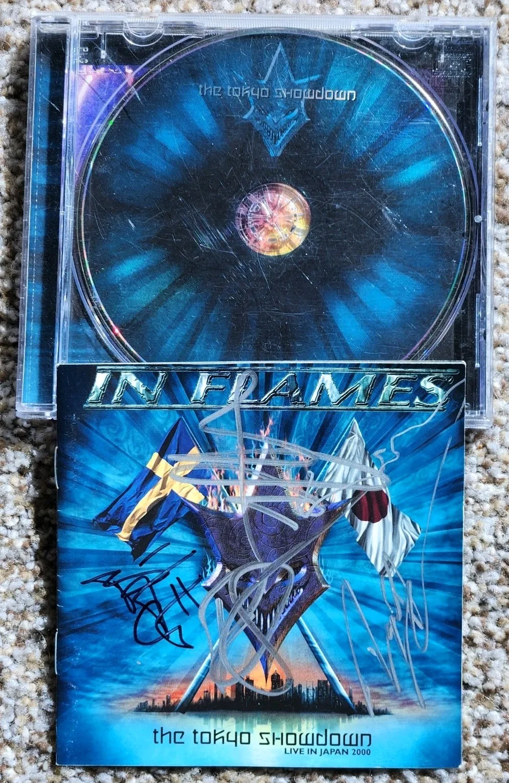 In Flames Band Signed CD Tokyo Showdown Rare Autographed Live In Japan 2000, image 2