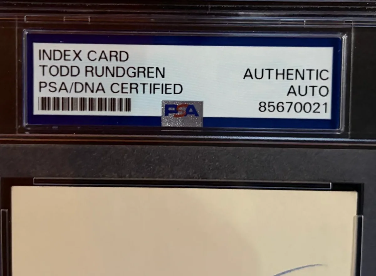 Todd Rundgren — TODD RUNDGREN SIGNED AUTOGRAPH INDEX CARD PSA ENCAPSULATED UTOPIA BAND VINTAGE B, image 3