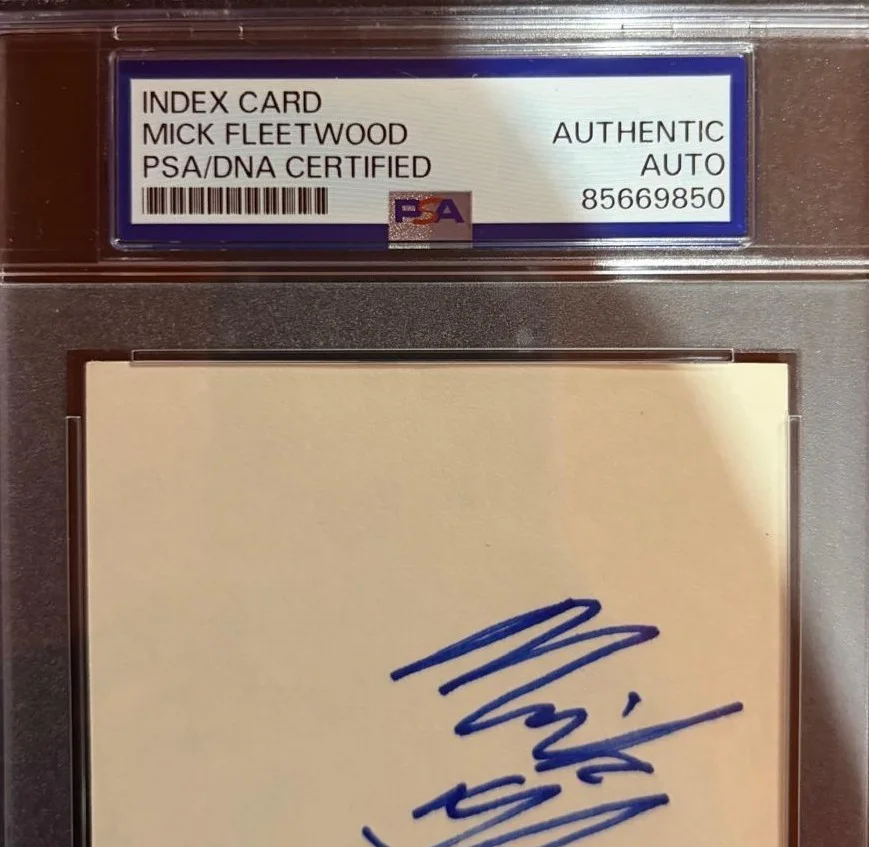 Mick Fleetwood — MICK FLEETWOOD SIGNED INDEX CARD ENCAPSULATED PSA DREAMS LANDSLIDE MAC C, изображение 3