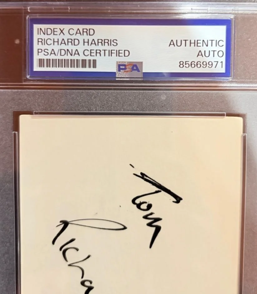 Richard Harris — RICHARD HARRIS SIGNED AUTOGRAPH INDEX CARD ENCAPSULATED PSA GLADIATOR CAMELOT D, image 3