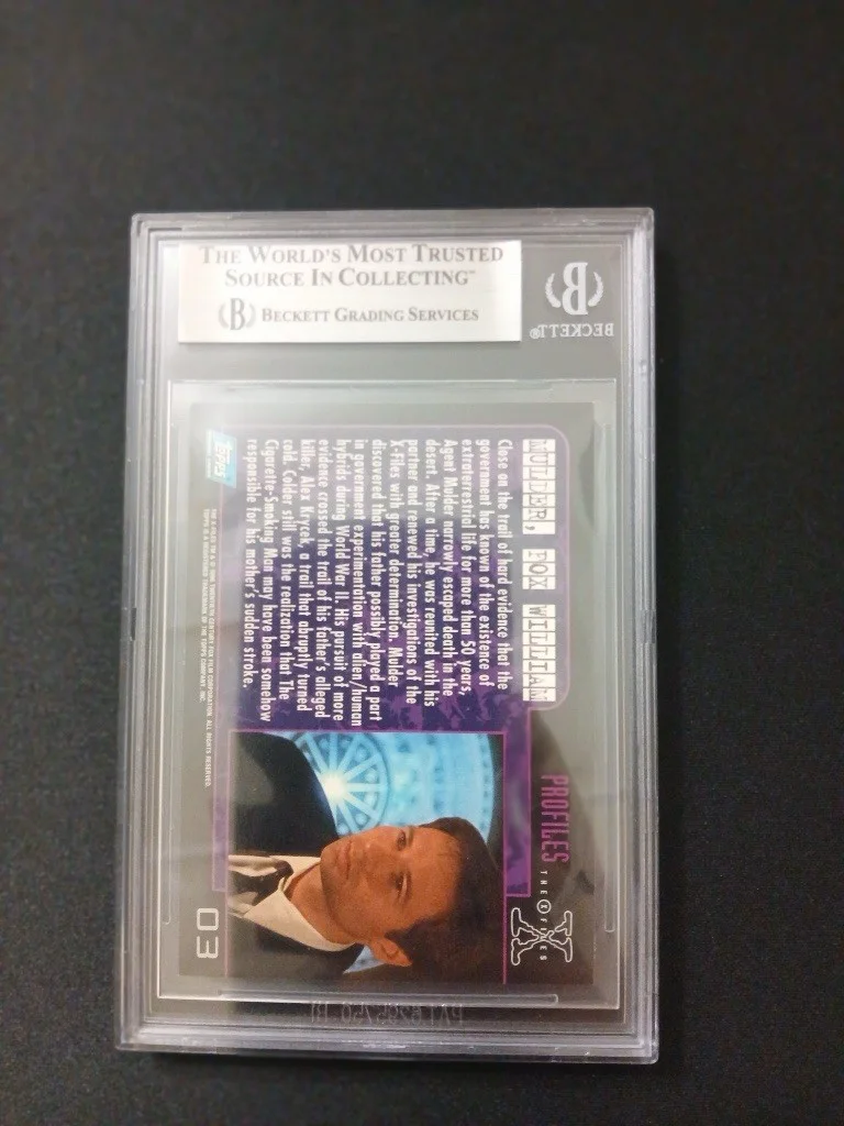 David Duchovny — DAVID DUCHOVNY SIGNED 1996 TOPPS THE X-FILES #3 FOX MULDER BGS EXACT PROOF, изображение 2