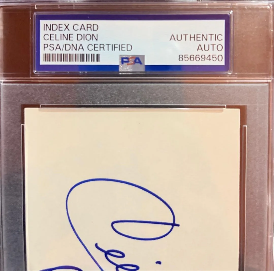 Celine Dion — CELINE DION SIGNED AUTOGRAPH INDEX CARD ENCAPSULATED PSA POWER BALLADS UNISON C, изображение 3