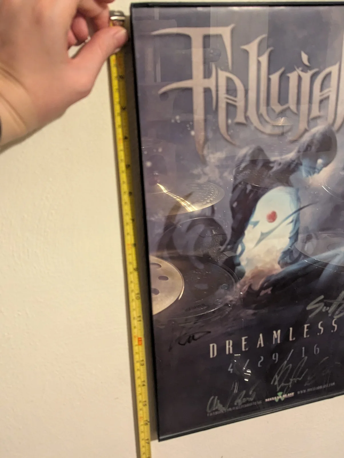 11" X 17" Framed Signed Poster - Fallujah "Dreamless" 2016 Tour - Nuclear Blast, image 3