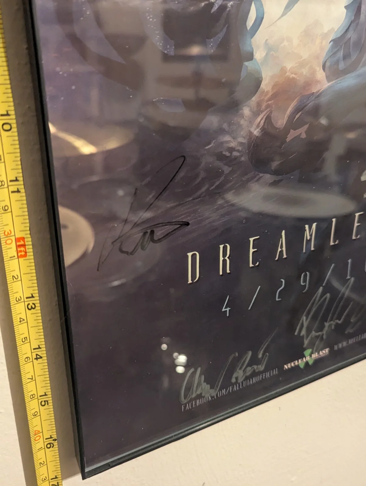 11" X 17" Framed Signed Poster - Fallujah "Dreamless" 2016 Tour - Nuclear Blast, image 4