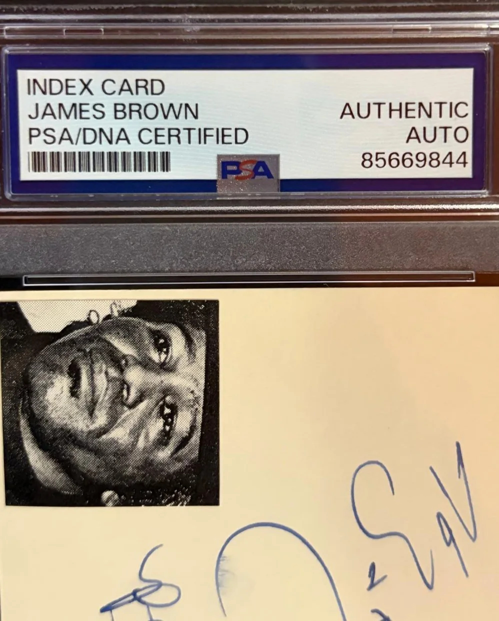James Brown — JAMES BROWN SIGNED AUTOGRAPHED INDEX CARD ENCAPSULATED GOT YOU FEEL GOOD PSA A, image 3