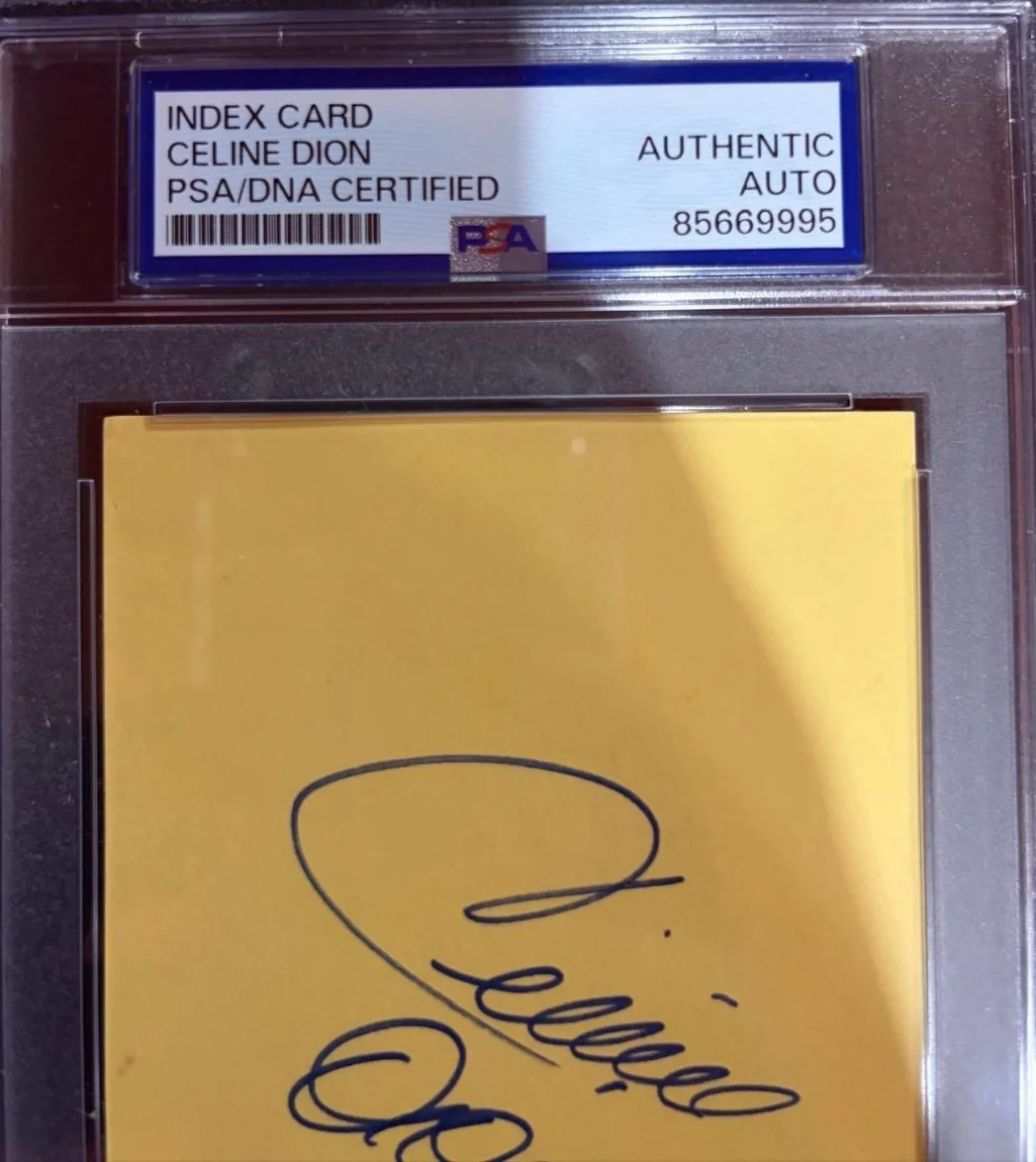 Celine Dion — CELINE DION SIGNED AUTOGRAPH INDEX CARD ENCAPSULATED PSA POWER BALLADS UNISON B, изображение 3