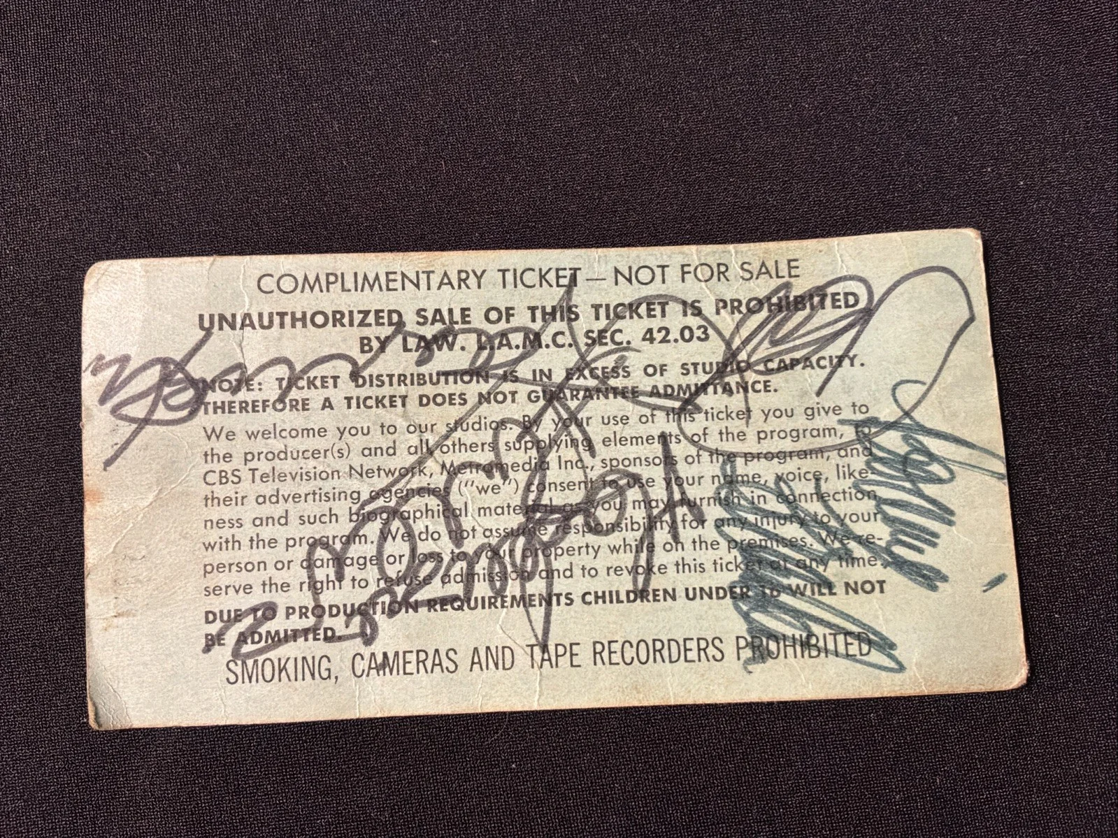 Mackenzie Phillips — One Day At A Time Signed Ticket Stub Bertinelli Phillips Franklin Harrington, image 2
