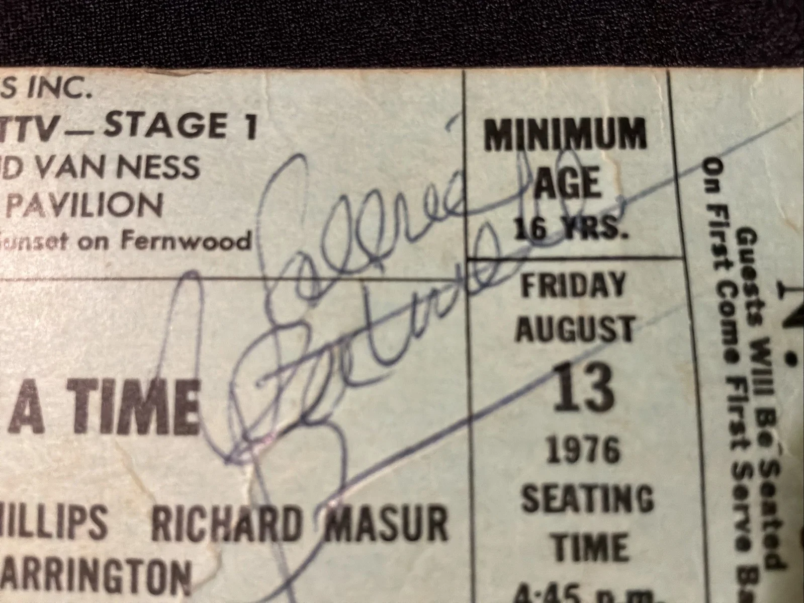 Mackenzie Phillips — One Day At A Time Signed Ticket Stub Bertinelli Phillips Franklin Harrington, image 4