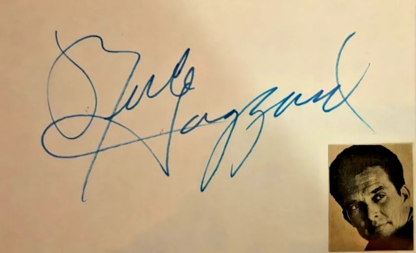 Merle Haggard — MERLE HAGGARD SIGNED INDEX CARD ENCAPSULATED PSA STRANGERS OKIE FROM MUSKOGEE A, image 2