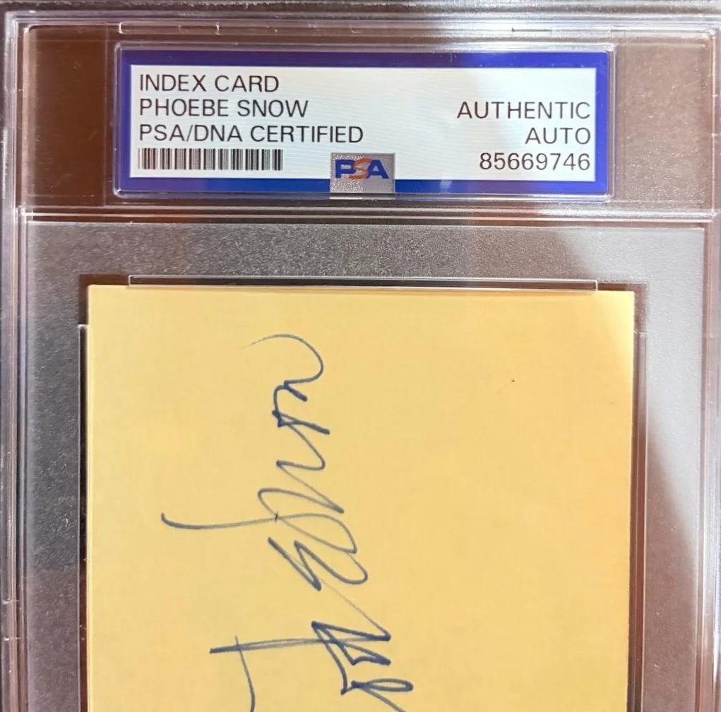 Phoebe Snow — PHOEBE SNOW SIGNED INDEX CARD ENCAPSULATED PSA RARE POETRY MAN HARPOS BLUES B, image 3