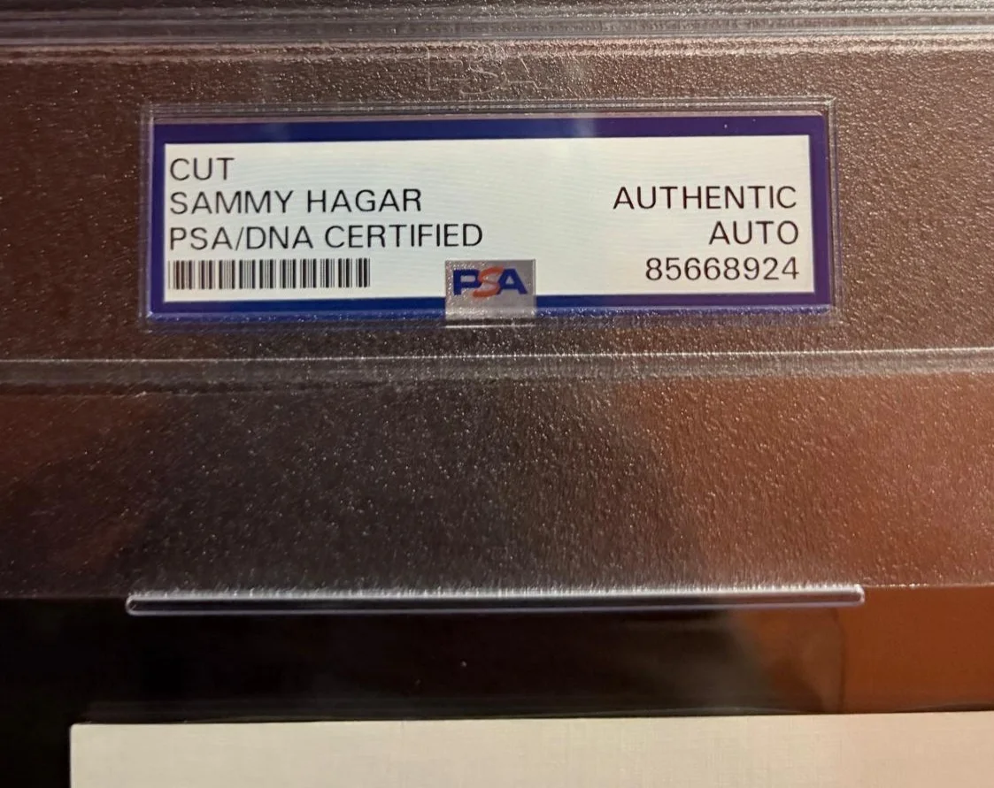Sammy Hagar — SAMMY HAGAR SIGNED AUTOGRAPH CUT ENCAPSULATED PSA MONTROSE HARD ROCK CHICKENFOOT, image 3