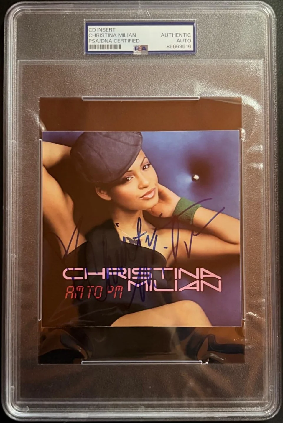 Christina Milian — CHRISTINA MILIAN SIGNED AUTOGRAPHED CD INSERT ENCAPSULATED PSA RARE AM TO PM