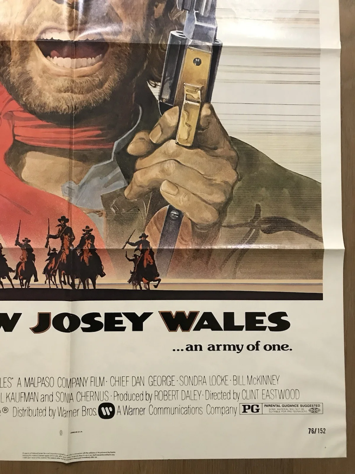 The Outlaw Josey Wales (1976 ),Original US One Sheet Poster Clint Eastwood, изображение 3