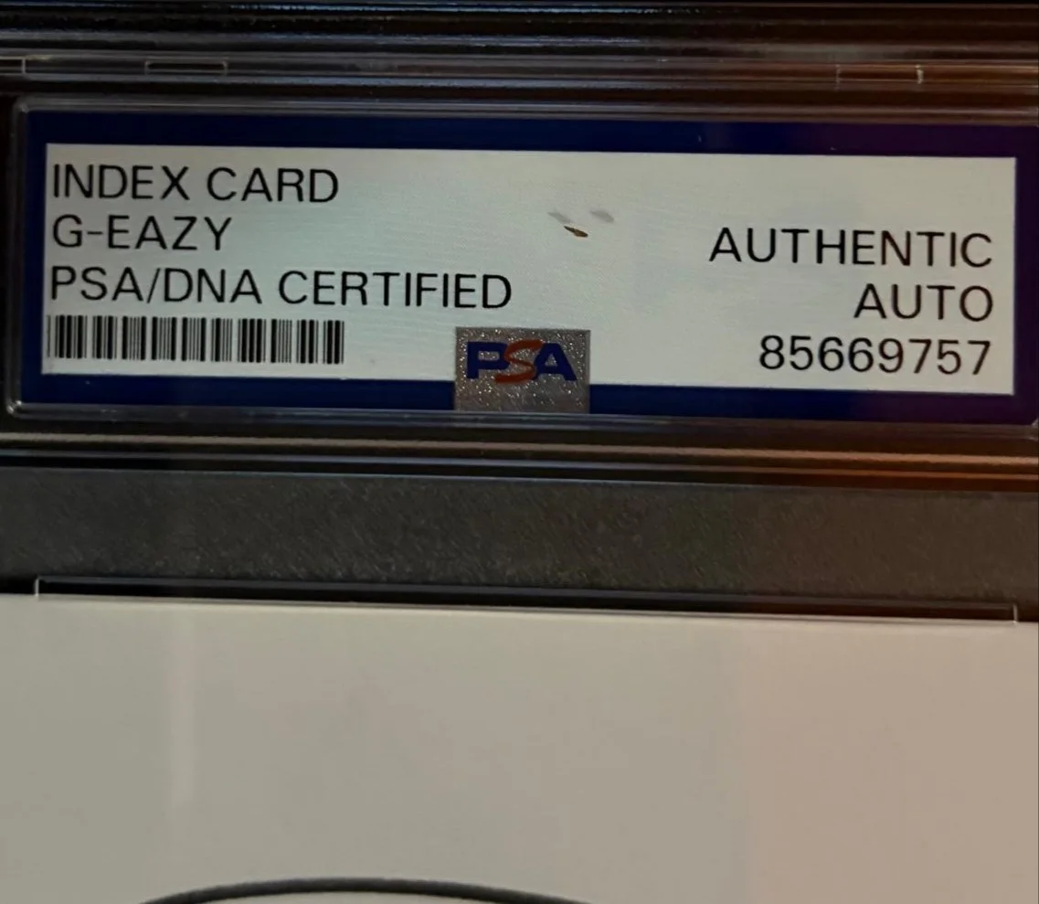 G-EAZY — G-EAZY SIGNED AUTOGRAPHED INDEX CARD ENCAPSULATED PSA THESE THINGS HAPPEN, image 3