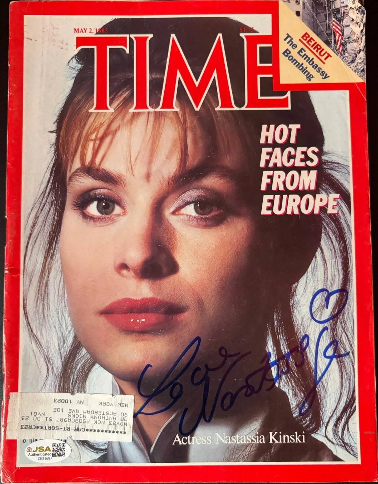 Nastassja Kinski — NASTASSJA KINSKI SIGNED AUTOGRAPHED FULL TIME MAGAZINE TESS PARIS TEXAS JSA COA
