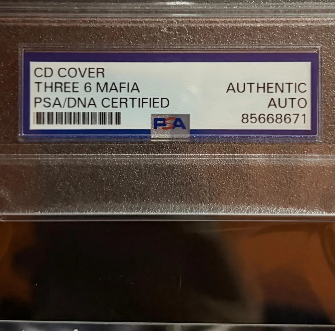 CRUNCHY BLACK, JUICY J, DJ PAUL — THREE 6 MAFIA SIGNED CD COVER ENCAPSULATED PSA CRUNCHY BLACK JUICY J DJ PAUL, image 3