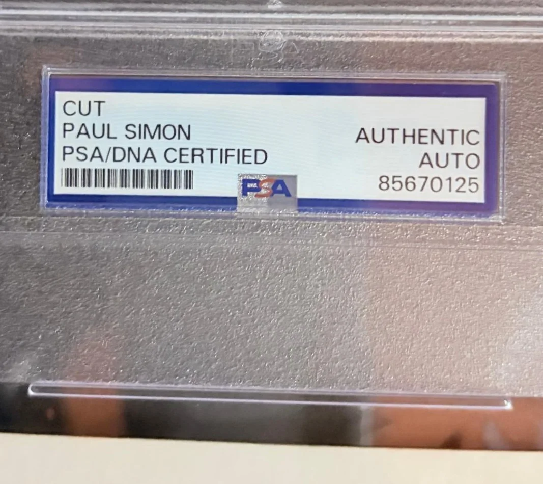 Paul Simon — PAUL SIMON SIGNED AUTOGRAPH CUT ENCAPSULATED PSA THE SOUNDS OF SILENCE THE BOXER, изображение 3