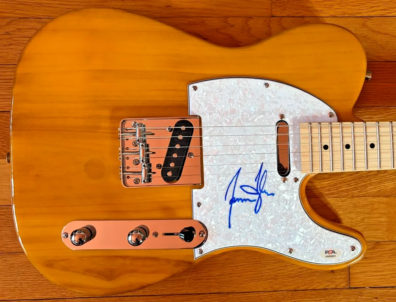 James Taylor — JAMES TAYLOR SIGNED TELECASTER GUITAR FIRE AND RAIN SWEET BABY JAMES PSA COA A