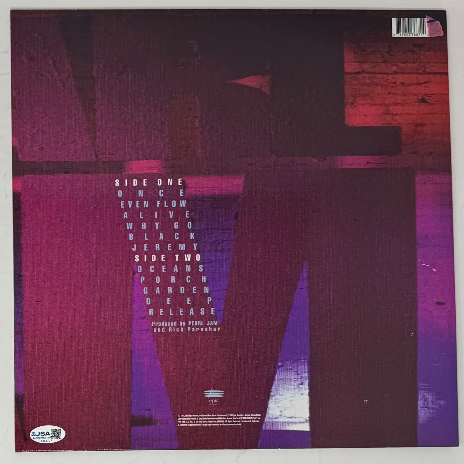 Stone Gossard Signed Autograph Pearl Jam Ten Vinyl Record Album Cover JSA COA, изображение 3