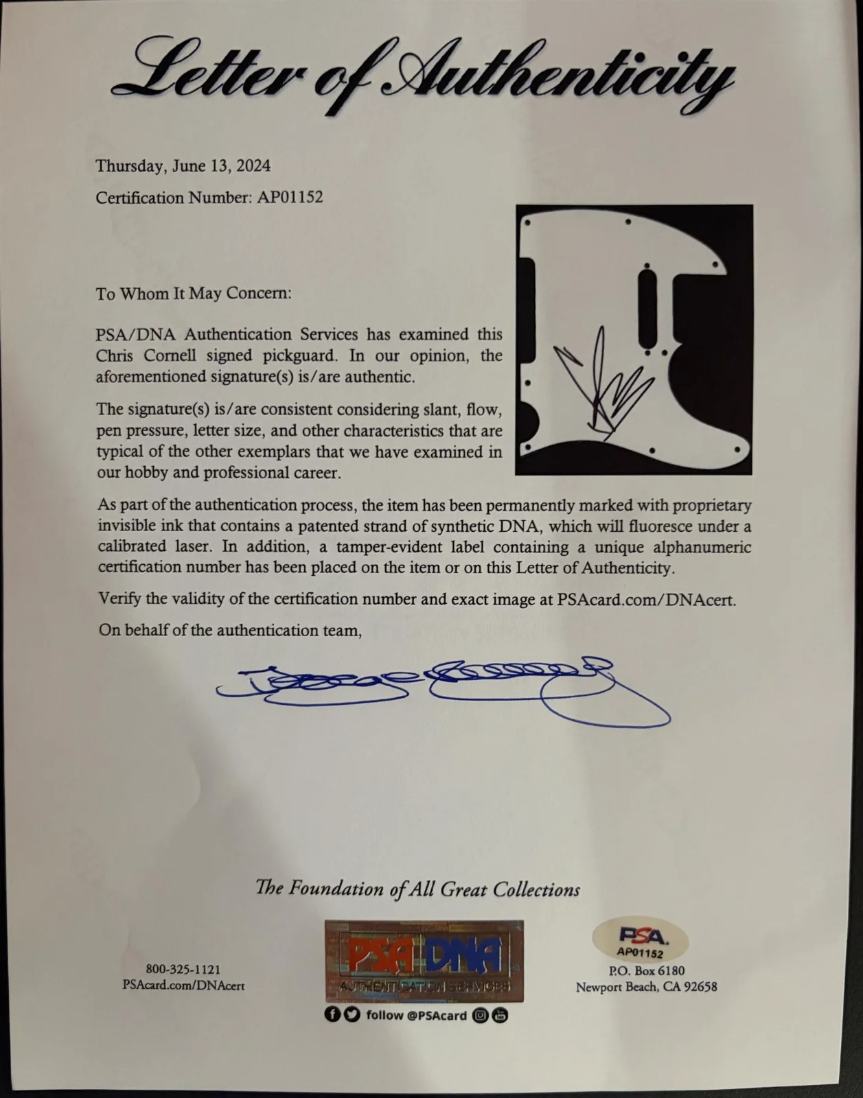 Chris Cornell — CHRIS CORNELL SIGNED AUTOGRAPH TELECASTER GUITAR SOUNDGARDEN LIKE A STONE PSA B, изображение 4