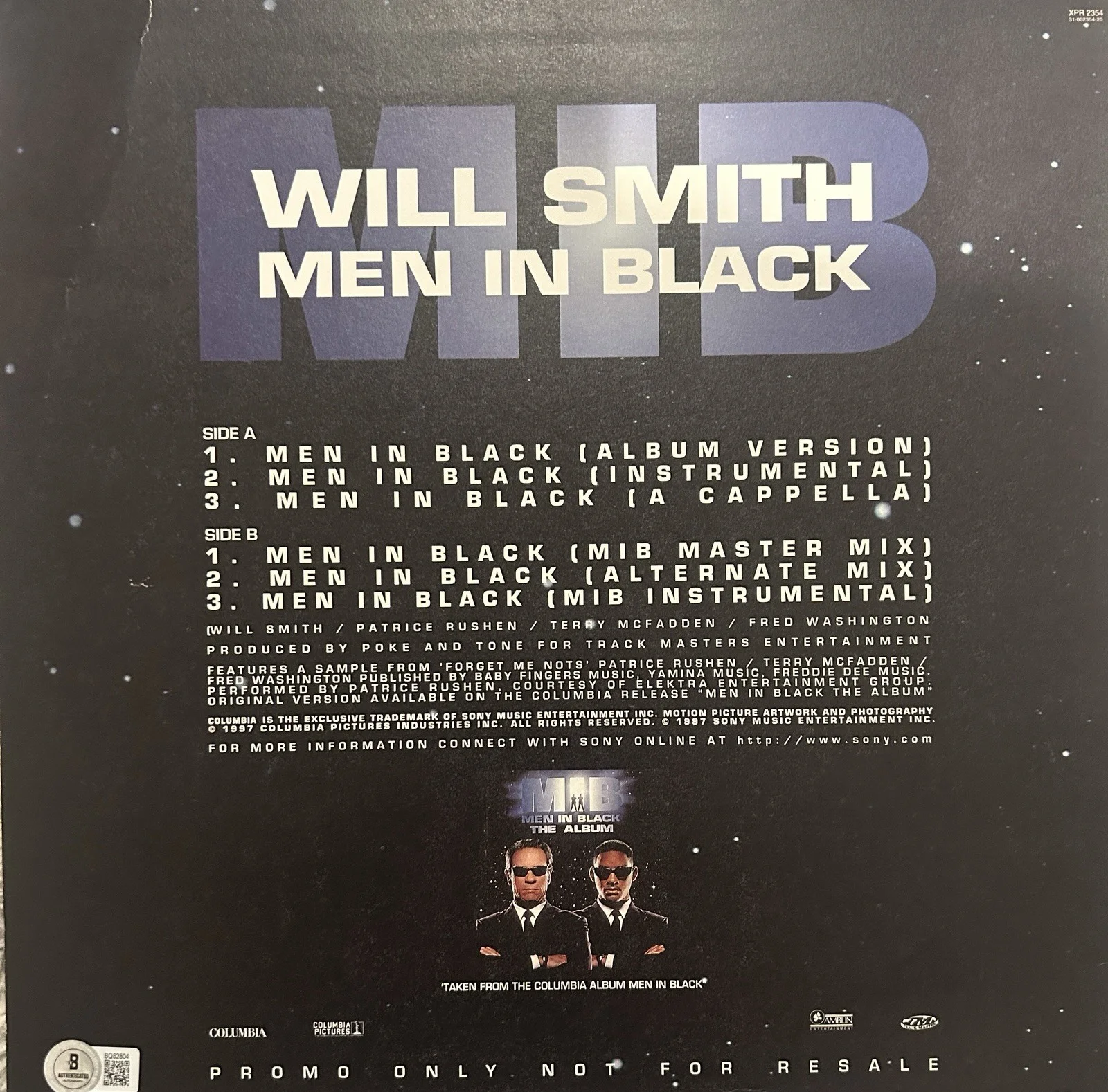 WILL SMITH SIGNED MEN IN BLACK VINYL AUTOGRAPH BECKETT COA, image 5