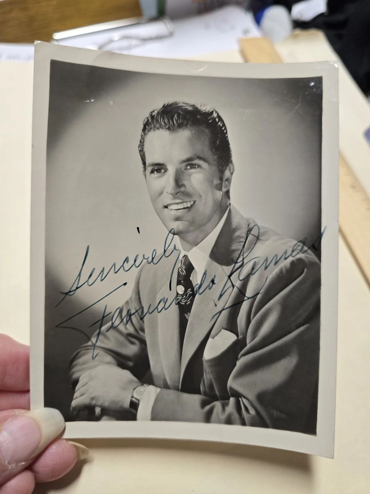 Fernando Lamas — Vintage Black & White Photo Fernando Lamas Actor/ Movie Star Autographed