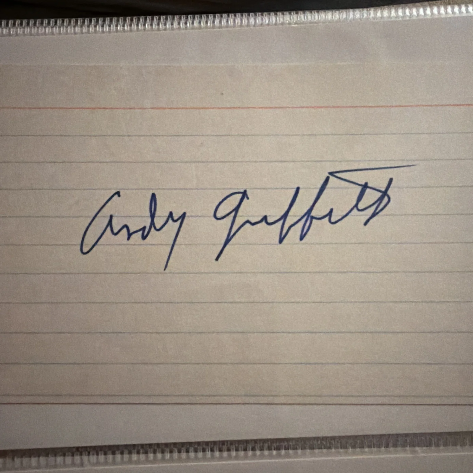 Andy Griffith Signed Index Card Autograph – The Andy Griffith Show, image 2