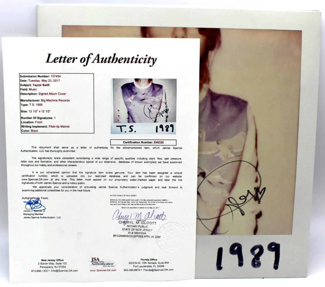 Taylor Swift Signed 1989 Signed Vinyl Record Autographed Album W/JSA LOA Z45320, изображение 3