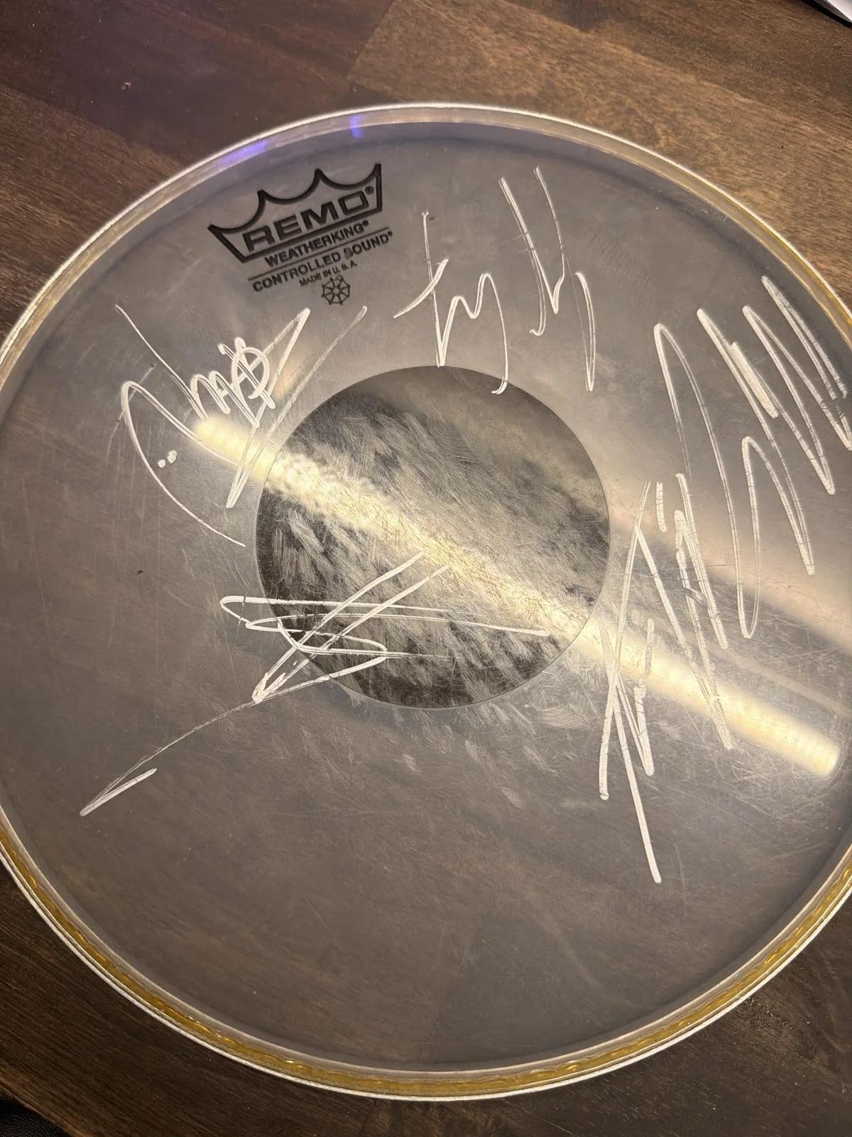AUTHENTIC The Rev Signed A7X Drumhead - JSA COA CK67444 - White Ink REMO, image 2