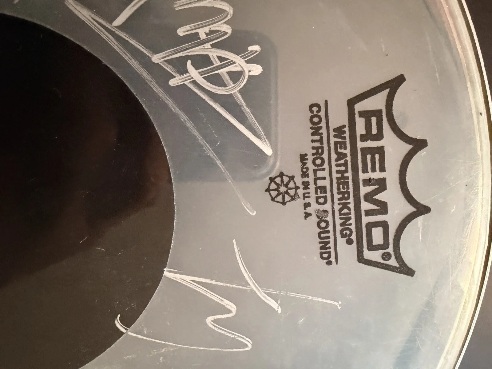AUTHENTIC The Rev Signed A7X Drumhead - JSA COA CK67444 - White Ink REMO, image 3