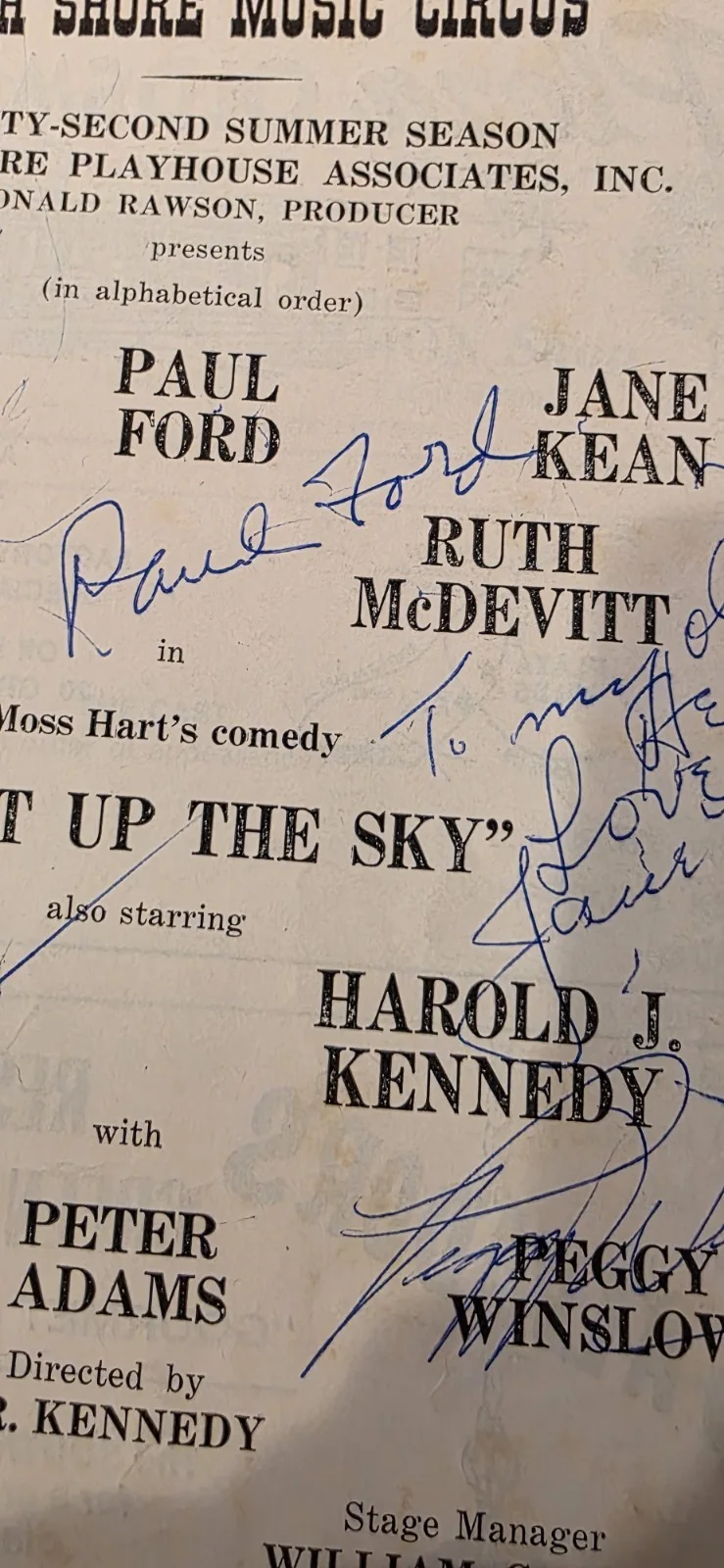 Dorothy Loudon, Paul Ford — Paul Ford, Jane Kean, Hayden Rorke, Peggy Winslow and others Signed Playbill, изображение 3
