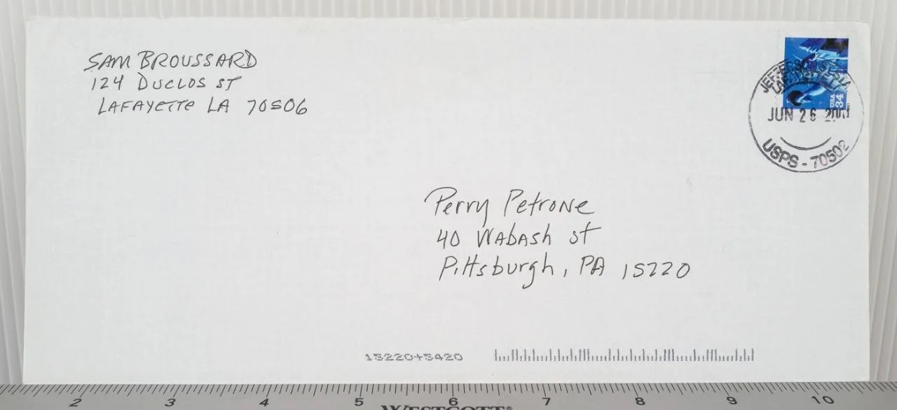 Sam Broussard Mamou Playboys Autograph Signed Correspondence, image 2