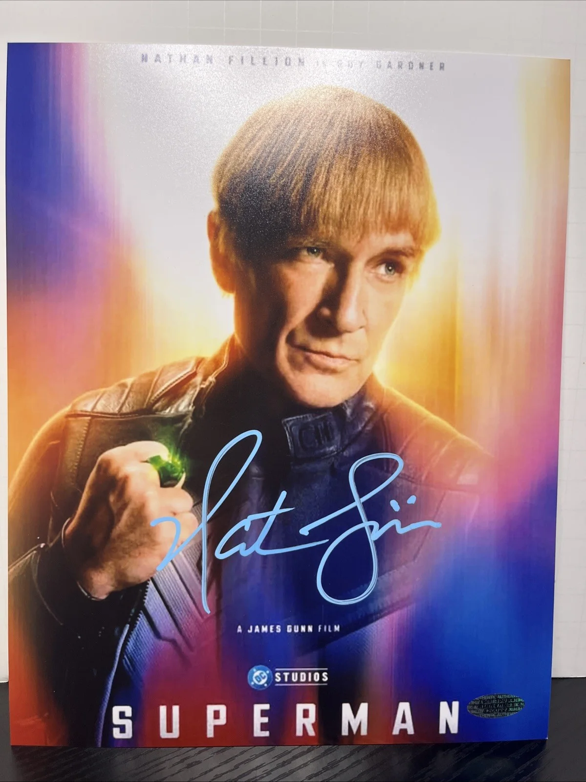 Nathan Fillion — Nathan Fillion Signed 8x10 Photo as Guy Gardner – Superman 2025 – COA