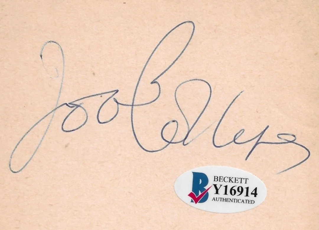 Joan Collins — Joan Collins Signed Cut Autograph Beckett Authenticated Hollywood Legend, image 2