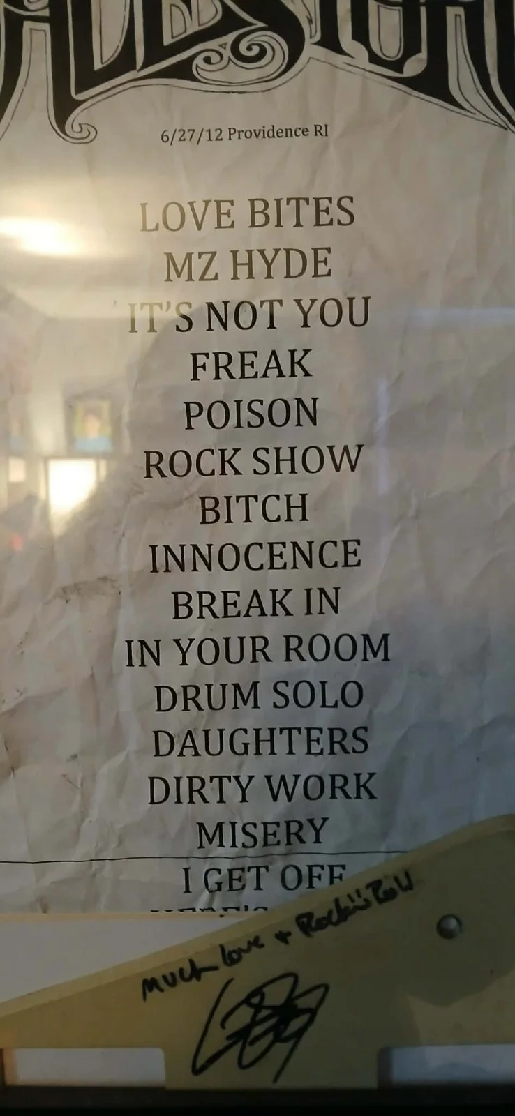 Lzzy Hale SIGNED Pickguard - Stage Used SETLIST, image 4