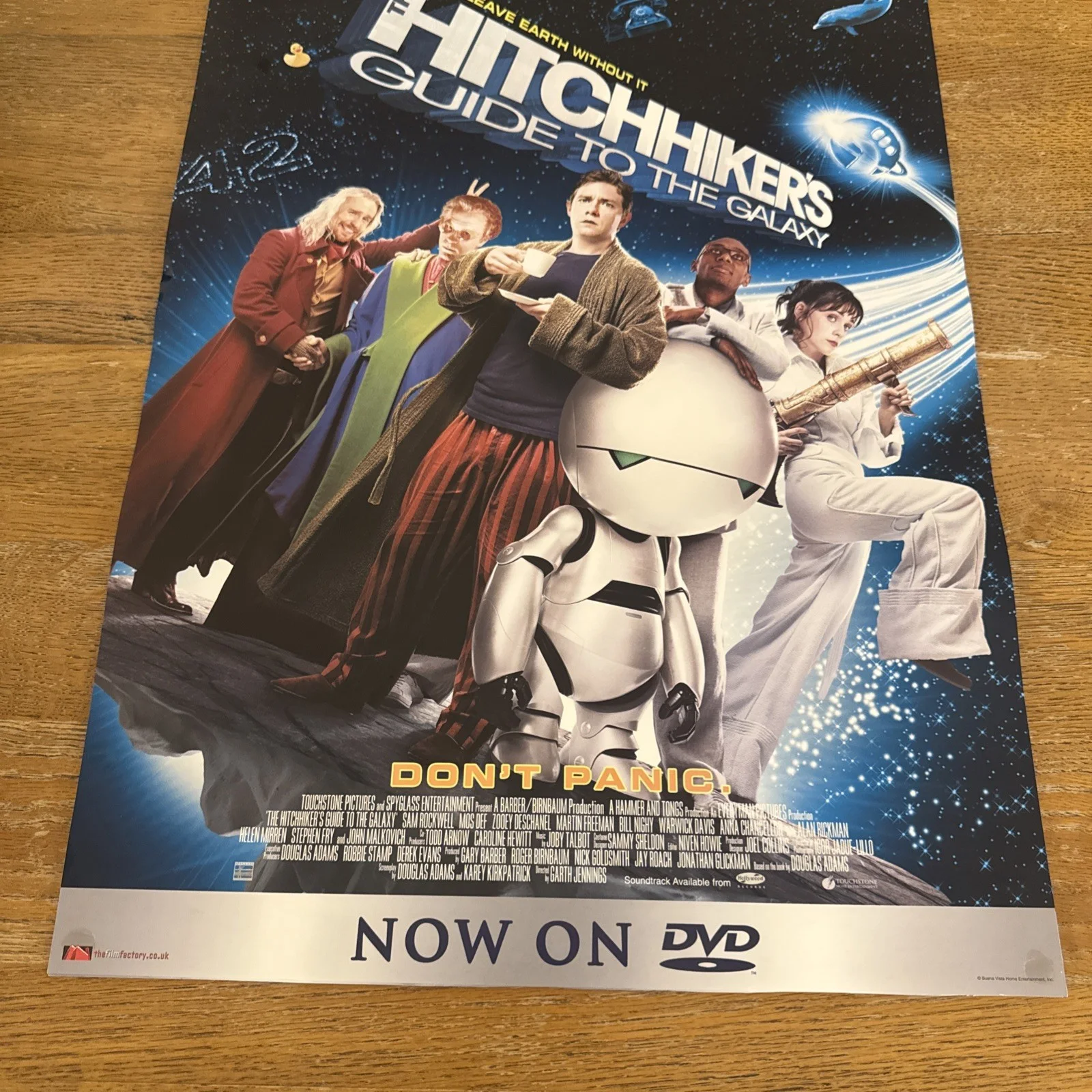 The Hitchhikers Guide To The Galaxy Original Video DVD Shop VHS Poster 2003 Rare, изображение 3