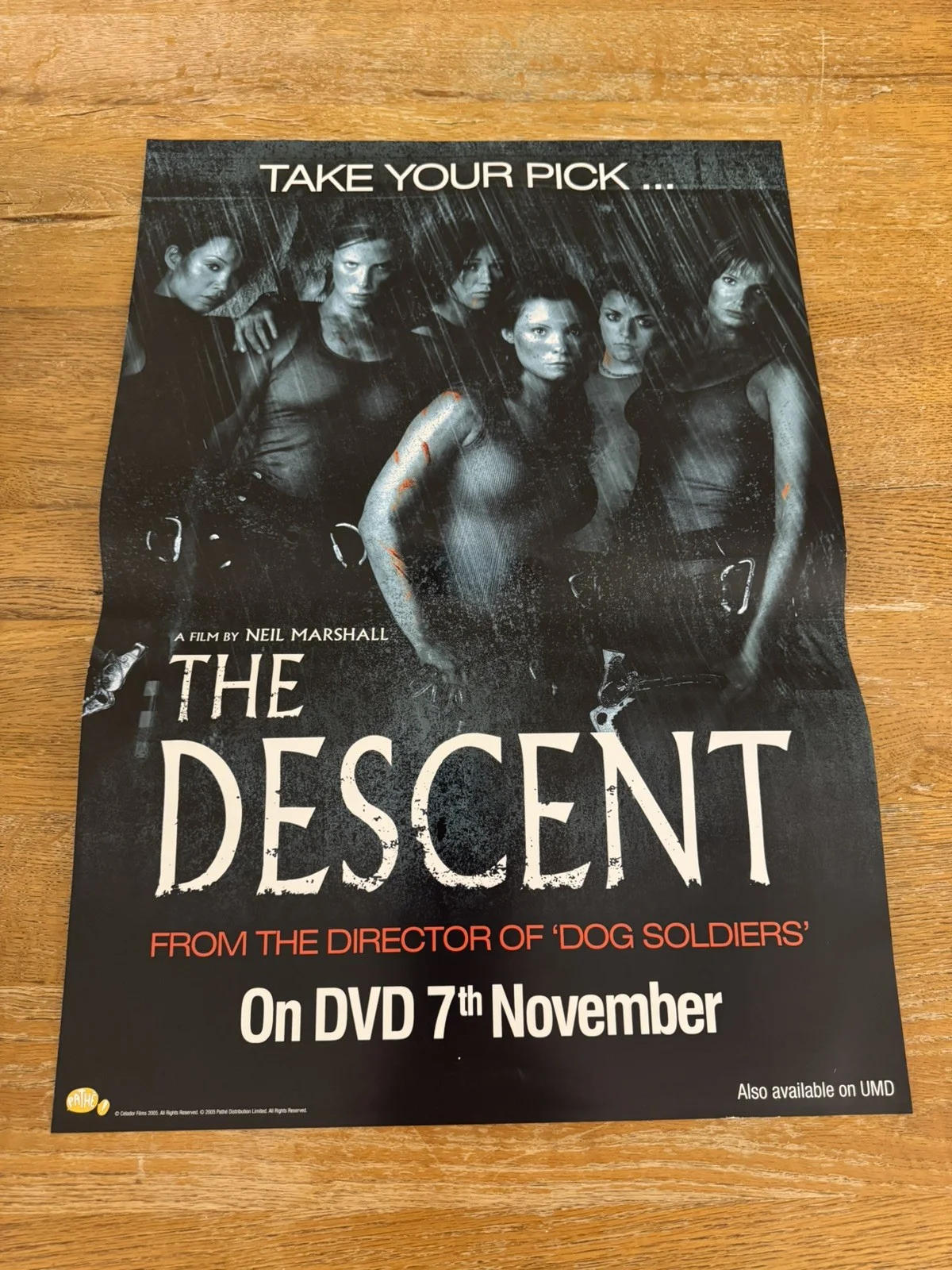 The Descent Original Video DVD Shop VHS Poster 2005 Rare double sided, изображение 2