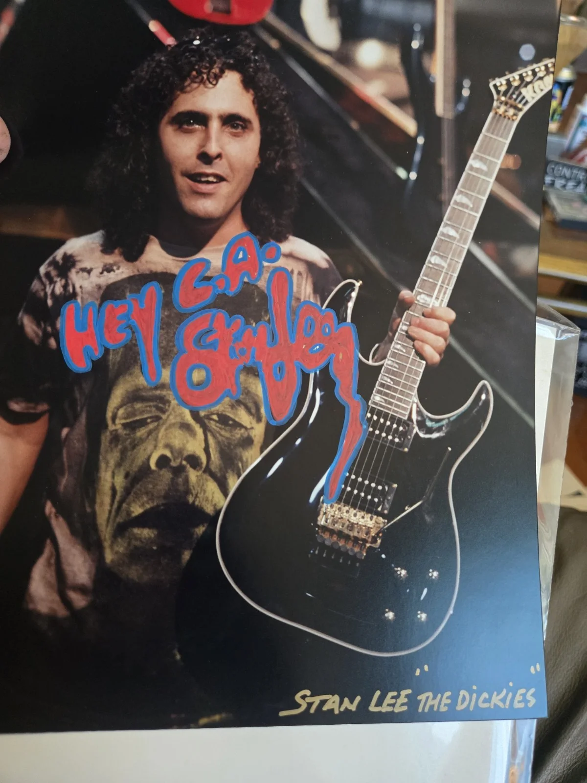 The Dickies Stan Lee Punk Rock Autographed Photo Incredible Shrinking Guitar..., image 2
