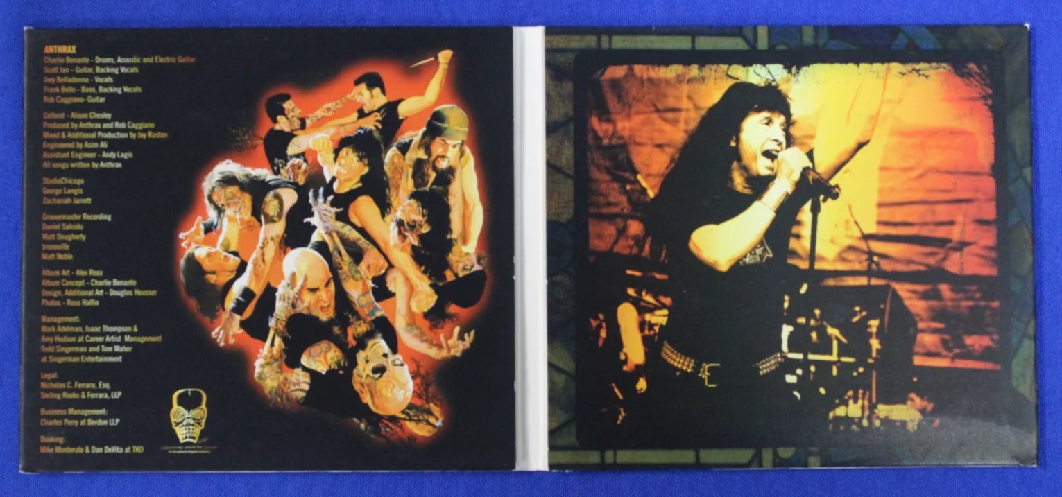 Anthrax Worship Music CD SIGNED x3 Scott Ian Frank Bello Joey Belladonna, image 4