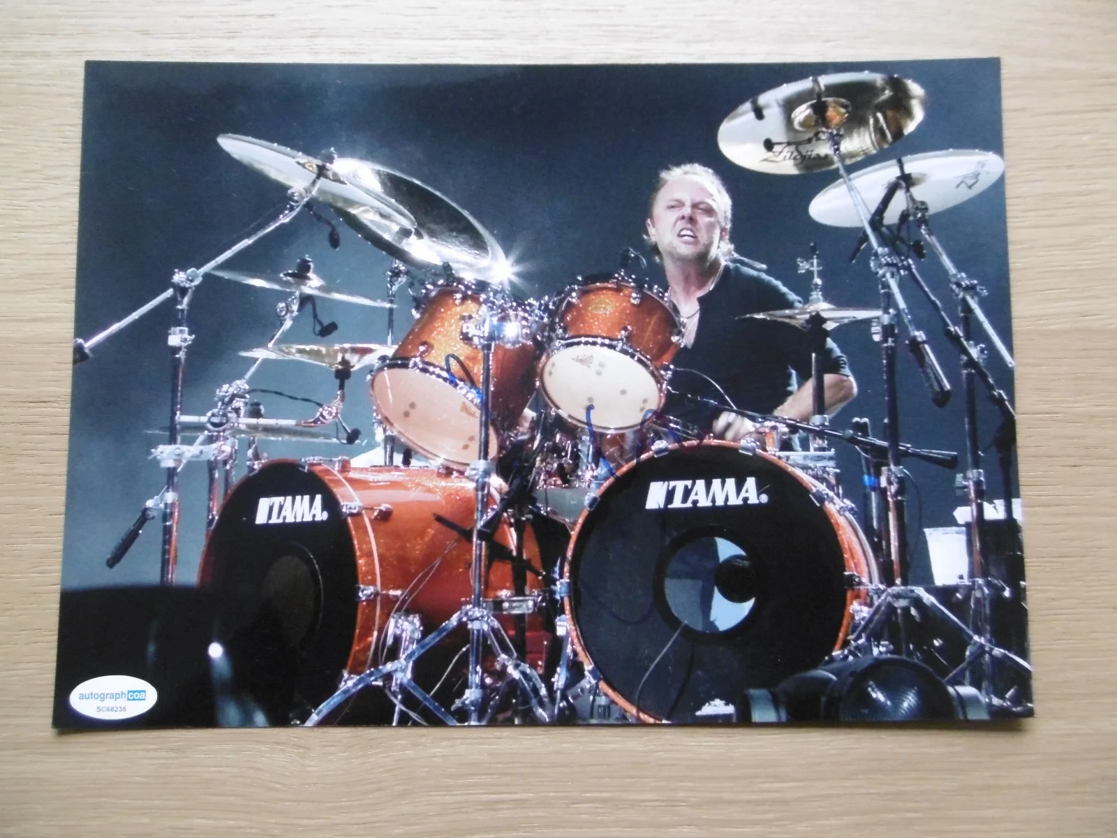 Lars Ulrich "Metallica" signed 8x12 inch photo autograph ACOA, image 2
